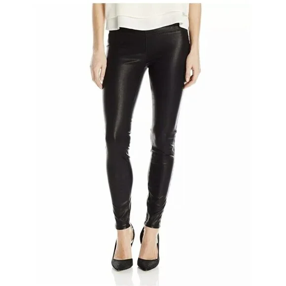 BLANK NYC Black Vegan Leather & Suede Leather Pants Leggings Women's 24 NWTS (k) - Picture 1 of 12